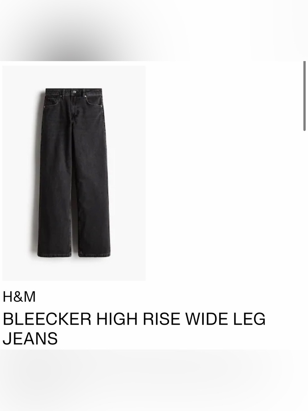 H&M High-Rise Wide-Leg Jeans - Black
